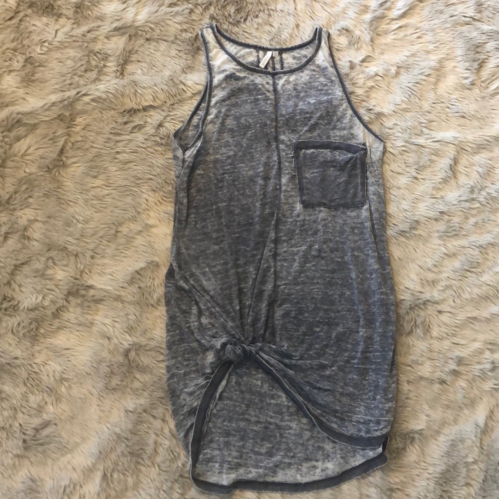 Size S, blue faded long top/mini dress